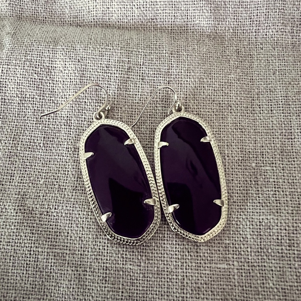 Kendra Scott Elle gold drop earring in deep purple
